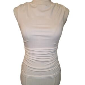 NWT 2 Women's White Sleeveless Ruched Top by Princess Polly MSRP $39